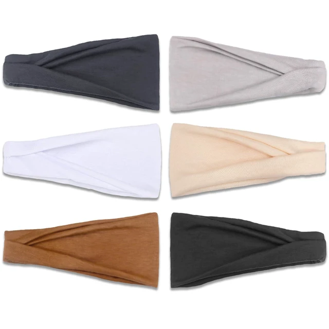 Alt view image 5 of 7 - Headbands for Women, Non-Slip, Premium Stretchy Head Bands Hair Accessories,Wear for Yoga, Fashion, Working Out, Travel or Running, 6 Pack, Neutral