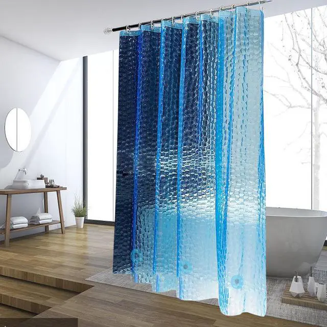Main image of Blue Shower Curtain Liner, 100% Waterproof EVA 3D Shower Curtains with 3 Duty Heavy Bottom Magnets and 12 Rust Proof Grommets, 72x72 Weighted Shower Liner for Shower Stall, Bathtubs