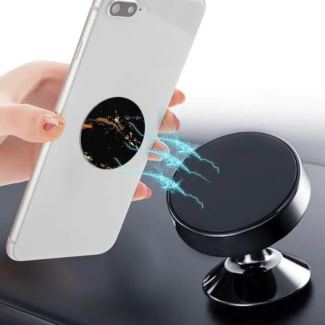 Alt view image 3 of 6 - 8 Pcs Magnet for Phone Case Car Mount, Marbling Style | Metal Plates Cell Holder for Back of Phone Thin Adhesive Compatible with Magnetic Phone Case Replacement Sticker