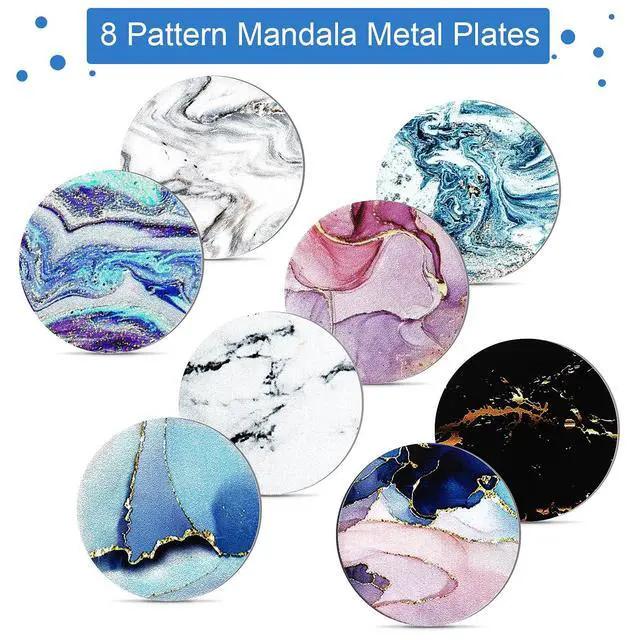 Alt view image 4 of 6 - 8 Pcs Magnet for Phone Case Car Mount, Marbling Style | Metal Plates Cell Holder for Back of Phone Thin Adhesive Compatible with Magnetic Phone Case Replacement Sticker