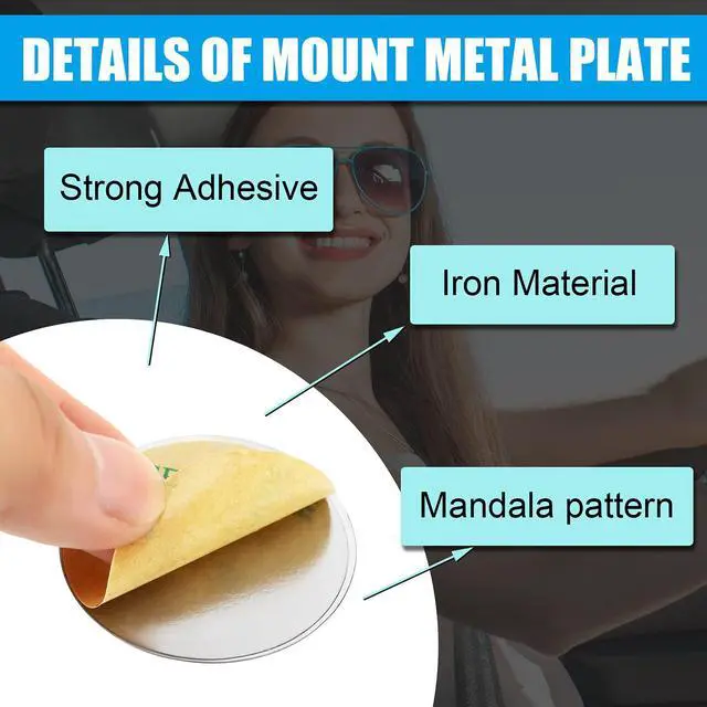 Alt view image 5 of 6 - 8 Pcs Magnet for Phone Case Car Mount, Marbling Style | Metal Plates Cell Holder for Back of Phone Thin Adhesive Compatible with Magnetic Phone Case Replacement Sticker