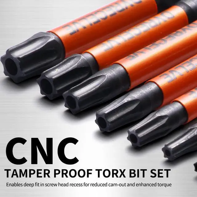 Alt view image 5 of 7 - 12-PCS Security Torx Bit Set 3IN Impact Magnetic T5-T40 Star Bits | Long Tamper Proof Torx Bit Set, S2 Steel, CNC Tips, 1/4-Inch Hex Shank, Torque Bits for Impact Driver and Power Drill