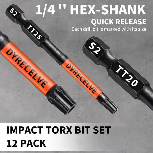 Alt view image 7 of 7 - 12-PCS Security Torx Bit Set 3IN Impact Magnetic T5-T40 Star Bits | Long Tamper Proof Torx Bit Set, S2 Steel, CNC Tips, 1/4-Inch Hex Shank, Torque Bits for Impact Driver and Power Drill