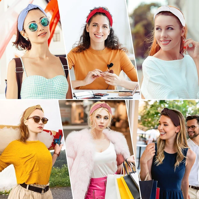 Alt view image 4 of 6 - Headbands for Women Girls - 6PCS Stylish Top Knotted Headbands - Knotted Headband for Women - Head Bands Wide Hairband Hair Accessories