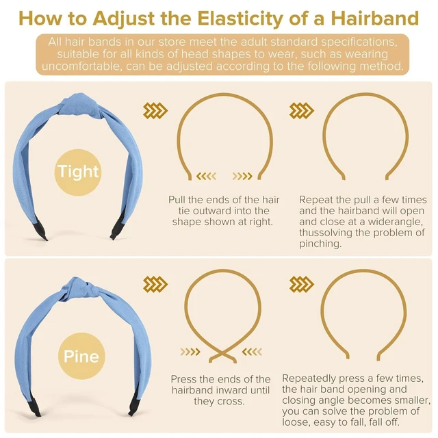 Alt view image 5 of 6 - Headbands for Women Girls - 6PCS Stylish Top Knotted Headbands - Knotted Headband for Women - Head Bands Wide Hairband Hair Accessories