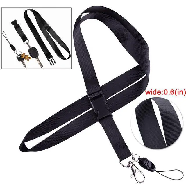Alt view image 5 of 7 - 5Pack Neck Lanyards,Detachable Buckle,with Clear Vertical Badge Holders | Quick Release,Black,Blue,Yellow,Orange,Purple,for Office,Keys etc