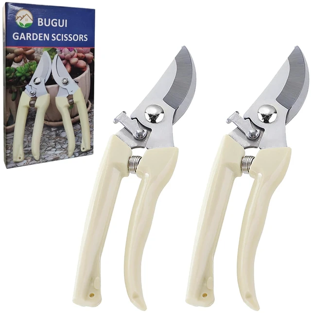 Main image of Bypass Garden Pruning Shears - 2 Pack, Ultra Lightweight Hand Pruners Make Cut Smooth & Clean, Professional Gardening Scissors for Cutting Live Flowers, Plants, Light Branches