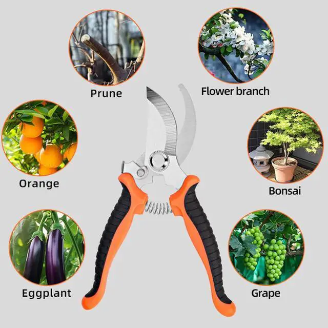Alt view image 6 of 7 - 2Pack Garden Pruning Shears, Stainless Steel Pruning Shears, Handheld Pruners Set for Gardening, Garden Tools for Flowers Fruit Trees