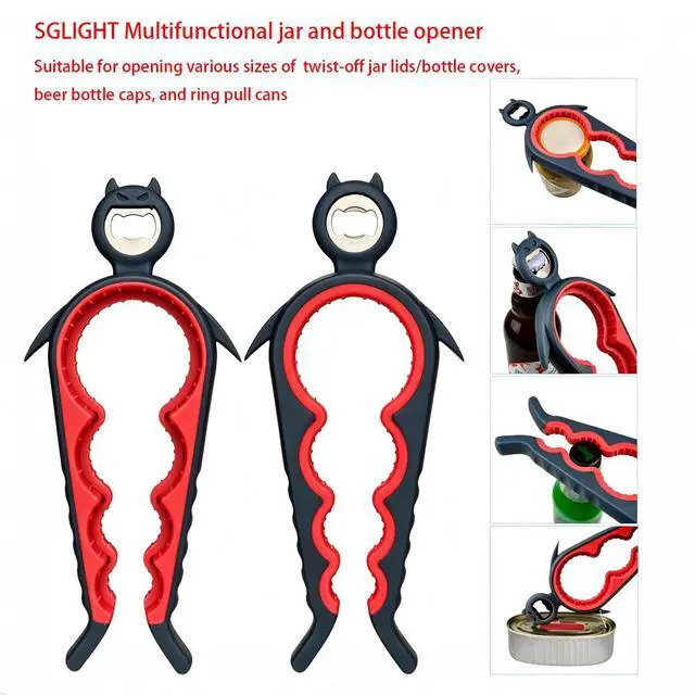Alt view image 3 of 7 - 5 in 1 Jar Opener for Weak Hands, Bottle Opener for Seniors with Arthritis | Multi-Purpose Kitchen Tool, Non-Slip Ergonomic Handle, Opens Jars, Bottles & Cans Effortlessly, Ideal for Hand Pain