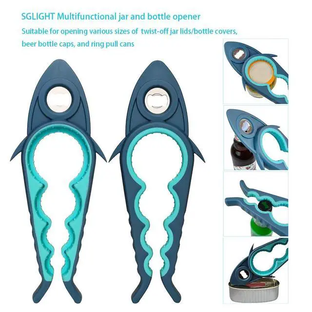 Alt view image 3 of 7 - 5 in 1 Jar Opener for Seniors with Arthritis, Bottle Opener for Weak Hands | Multi-Purpose Kitchen Tool, Non-Slip Ergonomic Handle, Opens Jars, Bottles & Cans Effortlessly, Ideal for Hand Pain