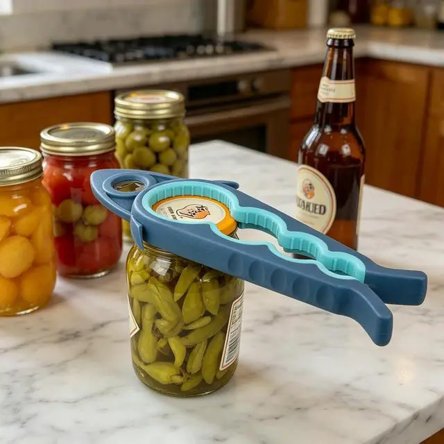 Alt view image 4 of 7 - 5 in 1 Jar Opener for Seniors with Arthritis, Bottle Opener for Weak Hands | Multi-Purpose Kitchen Tool, Non-Slip Ergonomic Handle, Opens Jars, Bottles & Cans Effortlessly, Ideal for Hand Pain