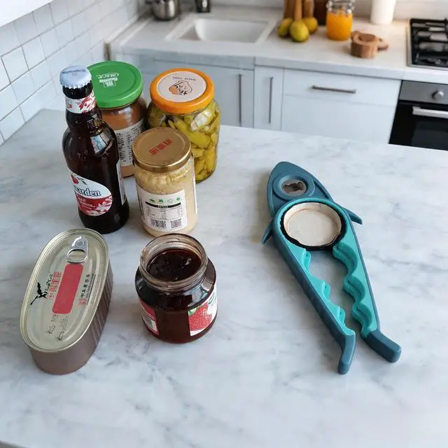 Alt view image 5 of 7 - 5 in 1 Jar Opener for Seniors with Arthritis, Bottle Opener for Weak Hands | Multi-Purpose Kitchen Tool, Non-Slip Ergonomic Handle, Opens Jars, Bottles & Cans Effortlessly, Ideal for Hand Pain