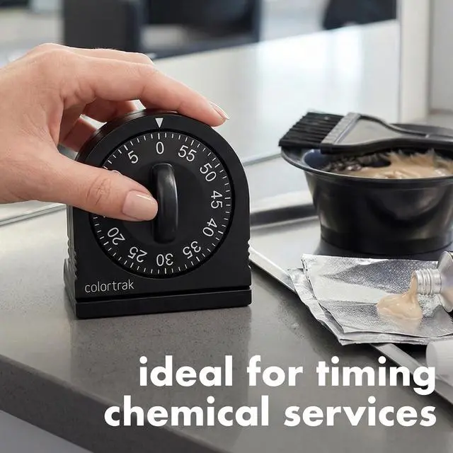 Alt view image 4 of 7 - 60 Minute Wind Up Timer, No Batteries Required, Black | Mechanical Visual Countdown for Salon Color Processing, Chemical Services, Tanning, Kitchen & Kids Activities