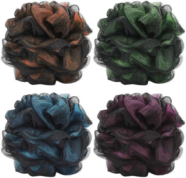 Main image of Loofah Sponge 60g/Piece, Bath Sponge Pouf Shower Loofah Body Scrubber Exfoliator Pack of 4