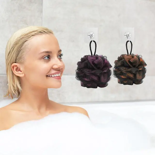 Alt view image 7 of 7 - Loofah Sponge 60g/Piece, Bath Sponge Pouf Shower Loofah Body Scrubber Exfoliator Pack of 4