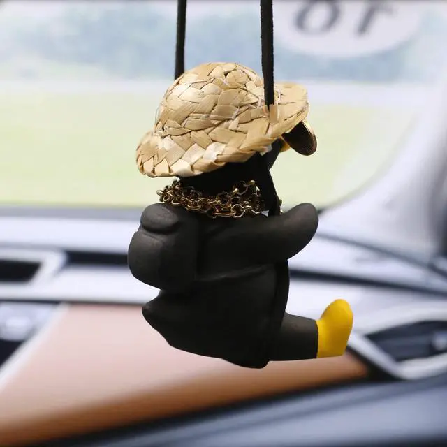Alt view image 4 of 7 - Duck Car Hanging Ornament - Cool Accessories for Rear View Mirror, Cute Swinging Sunglasses Duck Hanging Swing