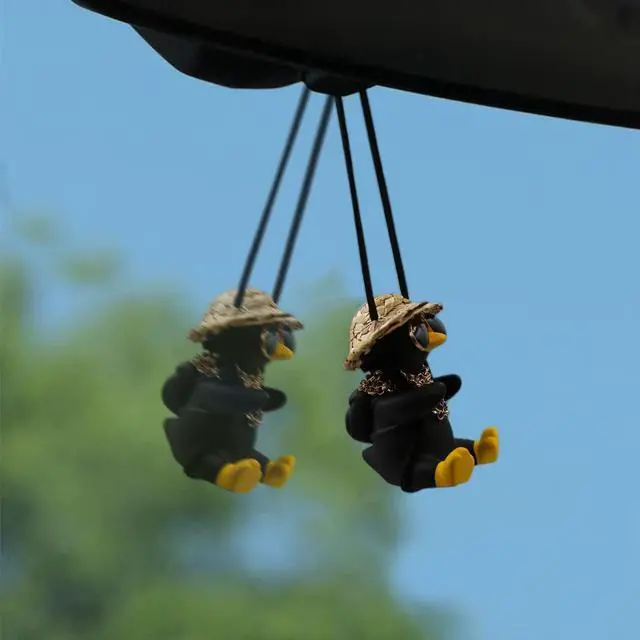 Alt view image 6 of 7 - Duck Car Hanging Ornament - Cool Accessories for Rear View Mirror, Cute Swinging Sunglasses Duck Hanging Swing