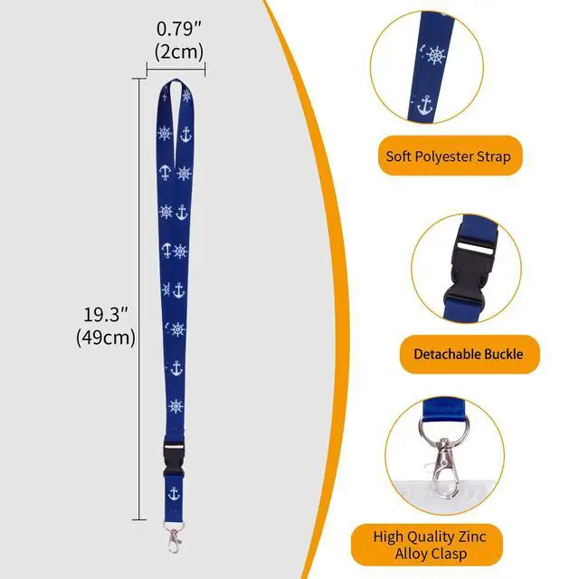 Alt view image 4 of 7 - 3 Pack Waterproof Lanyards with Detachable Buckle & ID Badge Holder for Cruise Ships Key Cards, Cruise Essentials & Must Have Accessories (Light Blue + Dark Blue + Red)