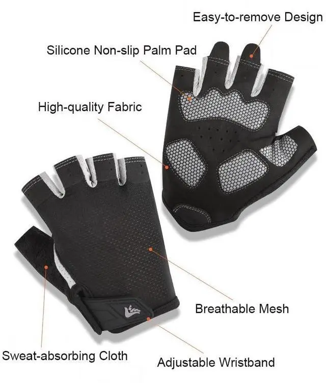 Alt view image 2 of 7 - Men Women Half-Finger Workout Gloves Anti-Slip Breathable Weightlifting