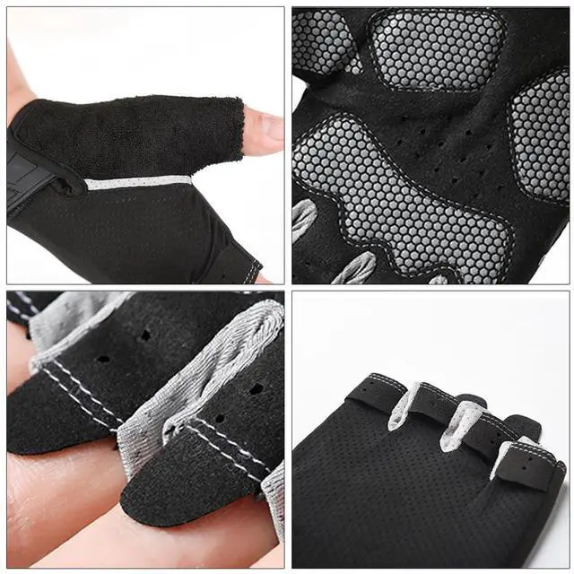 Alt view image 6 of 7 - Men Women Half-Finger Workout Gloves Anti-Slip Breathable Weightlifting