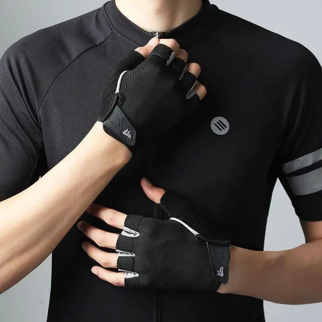 Alt view image 7 of 7 - Men Women Half-Finger Workout Gloves Anti-Slip Breathable Weightlifting