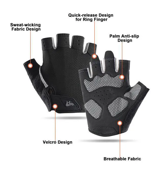 Alt view image 3 of 7 - Men Women Half-Finger Workout Gloves - Lightweight Anti Slip Exercise Gloves for Cycling Gym Lifting