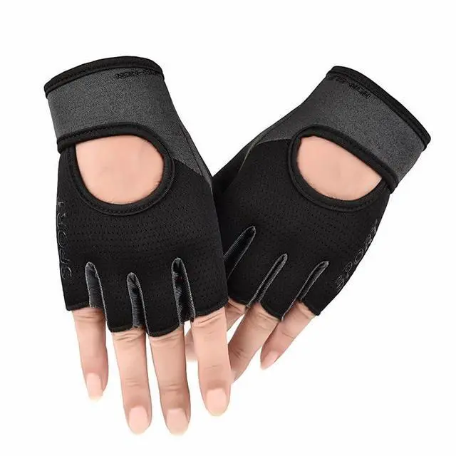 Alt view image 6 of 7 - Fingerless Workout Gloves for Men Women Anti-Slip Breathable for Gym Sports | Unisex half-finger sports gloves, anti-slip palm, lightweight & breathable, ideal for fitness