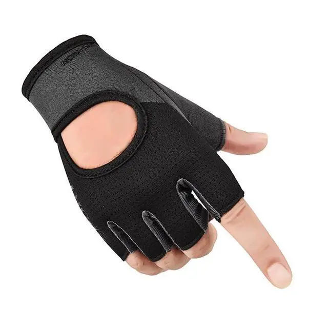Alt view image 7 of 7 - Fingerless Workout Gloves for Men Women Anti-Slip Breathable for Gym Sports | Unisex half-finger sports gloves, anti-slip palm, lightweight & breathable, ideal for fitness