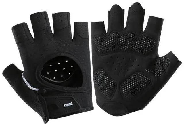 Main image of Workout Gloves Fingerless Sports Gloves for Men Women. Anti-Slip & Breathable for Cycling, Weightlifting, Training
