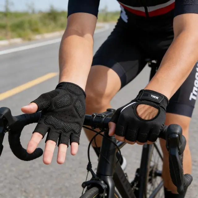 Alt view image 5 of 7 - Workout Gloves Fingerless Sports Gloves for Men Women. Anti-Slip & Breathable for Cycling, Weightlifting, Training