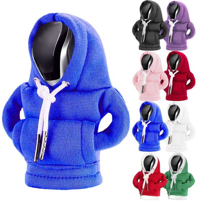Main image of Car Gear Shift Hoodie, Universal Car Shift Knob Cover, Mini Hoodie for Auto Shifter, Automotive Interior Cute Gadgets Car Accessories