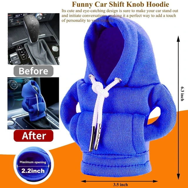 Alt view image 2 of 6 - Car Gear Shift Hoodie, Universal Car Shift Knob Cover, Mini Hoodie for Auto Shifter, Automotive Interior Cute Gadgets Car Accessories
