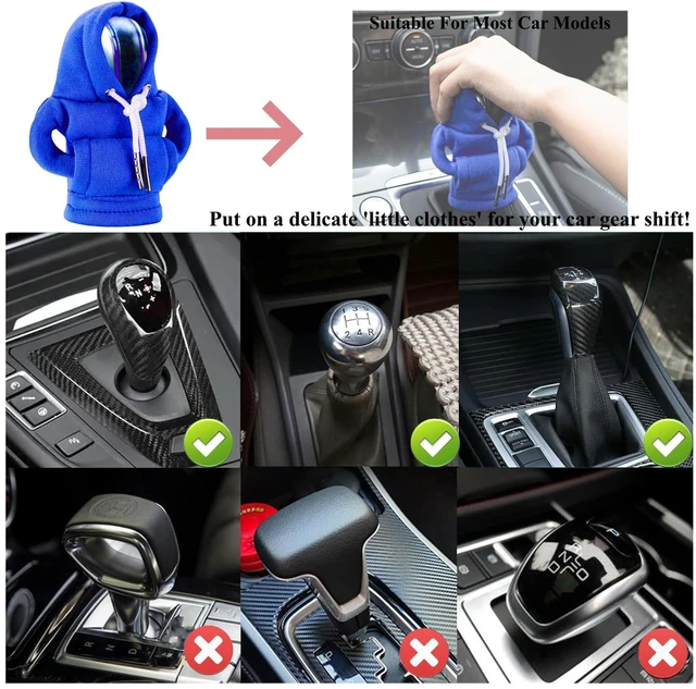 Alt view image 5 of 6 - Car Gear Shift Hoodie, Universal Car Shift Knob Cover, Mini Hoodie for Auto Shifter, Automotive Interior Cute Gadgets Car Accessories