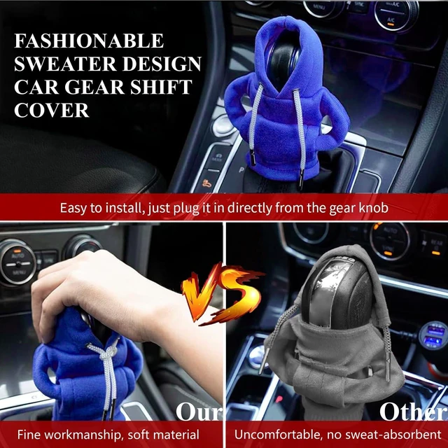 Alt view image 3 of 6 - Car Gear Shift Hoodie, Universal Car Shift Knob Cover, Mini Hoodie for Auto Shifter, Automotive Interior Cute Gadgets Car Accessories