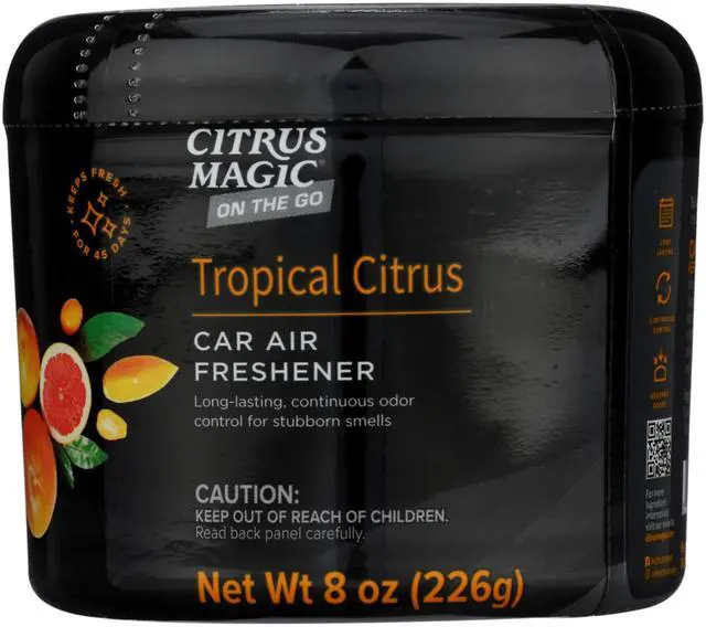 Main image of Auto Solid Air Fresheners, Tropical Citrus, 8 oz | On the Go Freshness for Cars, Odor Absorbing, Passive Diffusion, Odor Elimination Up to 4 Weeks Each