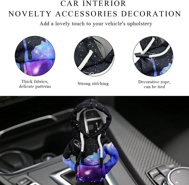 Alt view image 3 of 6 - Car Shift Knob Hoodie Cover, Funny Gear Shift Knob Protector, Mini Warm Hoodie Shifter Decoration Cover for Most Cars, SUVs, Trucks, Universal Interior Car Accessories (Starry Sky)