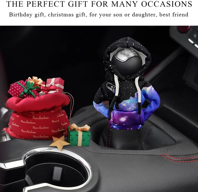 Alt view image 6 of 6 - Car Shift Knob Hoodie Cover, Funny Gear Shift Knob Protector, Mini Warm Hoodie Shifter Decoration Cover for Most Cars, SUVs, Trucks, Universal Interior Car Accessories (Starry Sky)