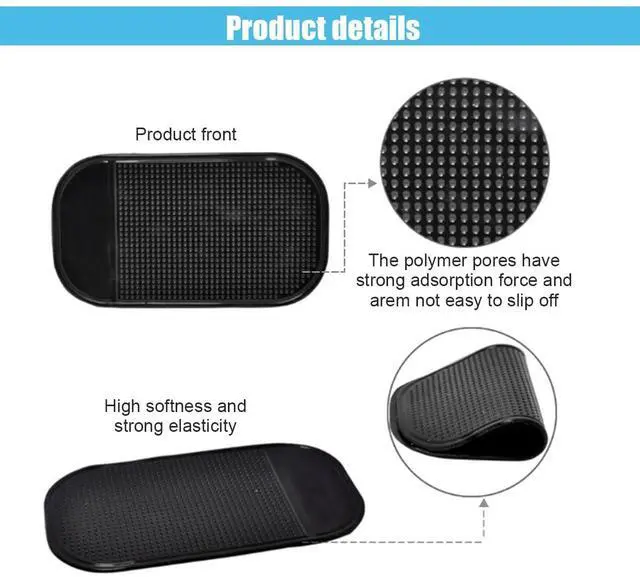 Alt view image 4 of 6 - 5PCS Car Dashboard Non-Slip Mat, Anti-Slide Sticky Pads | Multifunctional Dash Pad for Auto Dashboard, Cell Phone Bracket Mat, Fit for Phones, Keys, Sunglasses, GPS, Coins, Mirrors