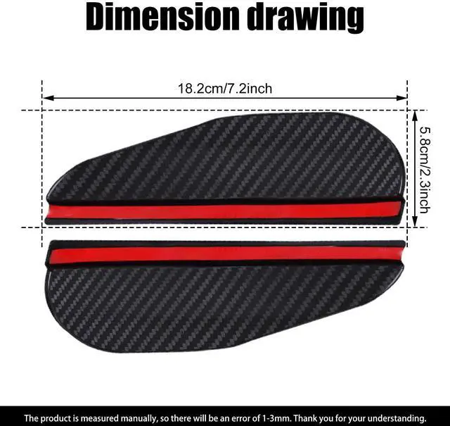 Alt view image 2 of 7 - 2Pcs Carbon Fiber Side Mirror Rain Visor Guard, Universal for Cars, Trucks and SUVs (Black)