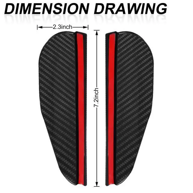 Alt view image 2 of 7 - 2 Pcs Carbon Fiber Car Side Mirror Rain Eyebrow Guard, Car Rearview Mirror Rain Brow, Waterproof Rearview Mirror Smoke Cover, For SUV, Truck, Car, Vehicle, GM Rear View Mirror Accessories