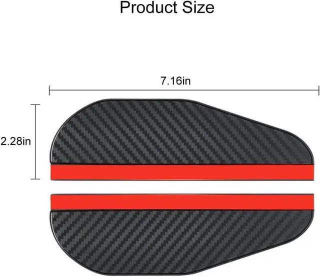Alt view image 7 of 7 - Car Rear View Mirror Rain Visor Guard, Auto Side Mirror Rain Eyebrow Cover,Mirror Visor Guard for Most Car, Truck and SUV,Carbon Fiber (2Pack)