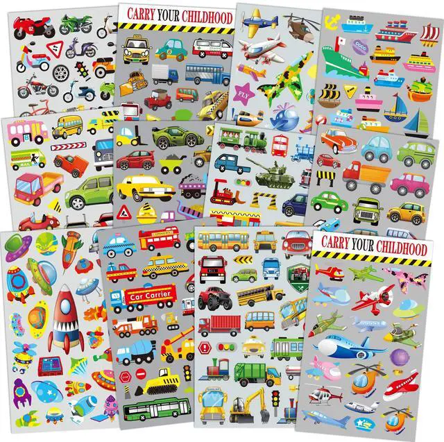 Main image of 280PCS Transportation Stickers for Kids Rewards,Toddlers Gifts | Teaching Aids for Teachers and Parents, Colorful and Safe, Bulk Value Cute Stickers with Cars,Airplane,Rockets More Vehicles