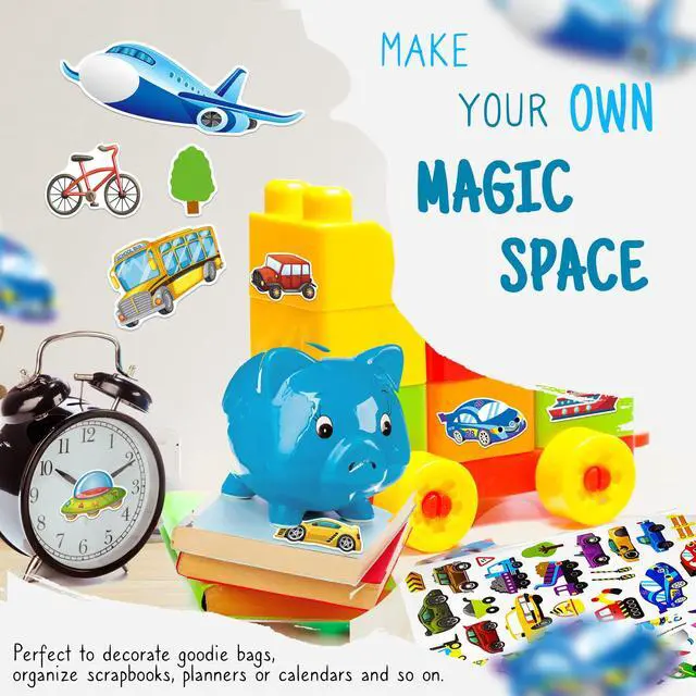 Alt view image 7 of 7 - 280PCS Transportation Stickers for Kids Rewards,Toddlers Gifts | Teaching Aids for Teachers and Parents, Colorful and Safe, Bulk Value Cute Stickers with Cars,Airplane,Rockets More Vehicles
