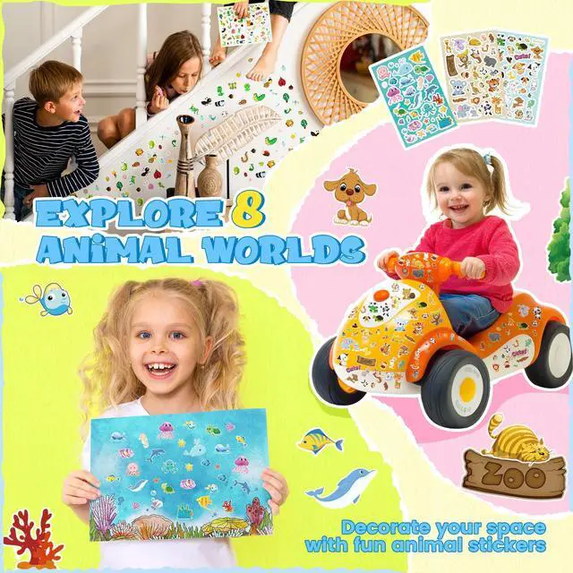 Alt view image 3 of 7 - Animal Stickers 1300+ Assortment Set Classroom Reward for Kids | 8 Themes 5 Sheets Collection for Kids, Children, Teacher, Parent, Grandparent, Calendar&Card Use/Craft/Gifts/Decor/Chart