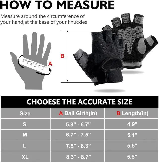 Alt view image 6 of 7 - Weight Lifting Gloves for Men Women Gym Half-Finger Glove with Anti Slip Palm Hand Protection for Workout Training, Fitness, Hanging, Pull up, Cycling, Exercise (S, Black)