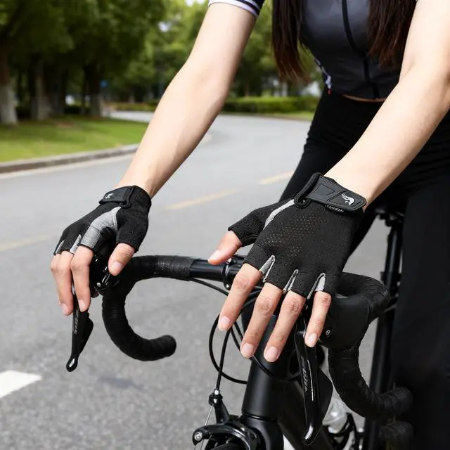 Alt view image 7 of 7 - Men Women Fingerless Gym Gloves, Anti-Slip Breathable for Weightlifting | Unisex workout gloves, lightweight and adjustable, palm padded, for fitness, training and various exercises