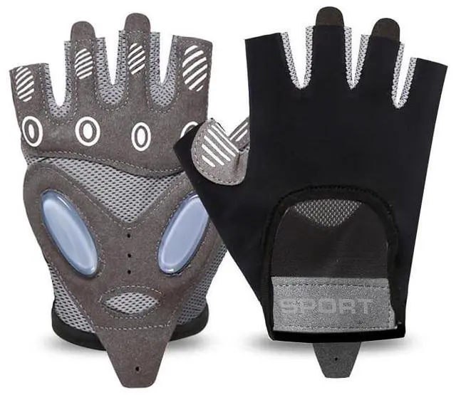 Main image of Non-Slip Breathable Workout Fingerless Gloves for Men Women, Gym Fitness Gloves for Training, All Gym Exercises Sports