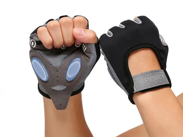 Alt view image 5 of 6 - Non-Slip Breathable Workout Fingerless Gloves for Men Women, Gym Fitness Gloves for Training, All Gym Exercises Sports