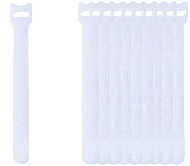 Alt view image 2 of 6 - 60 PCS 6 Inches Reusable Cable Ties, Wire Ties, Cord Organizer, Cable Organizer, Adjustable Cable Management - White