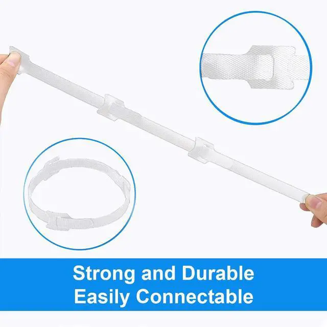 Alt view image 5 of 6 - 60 PCS 6 Inches Reusable Cable Ties, Wire Ties, Cord Organizer, Cable Organizer, Adjustable Cable Management - White